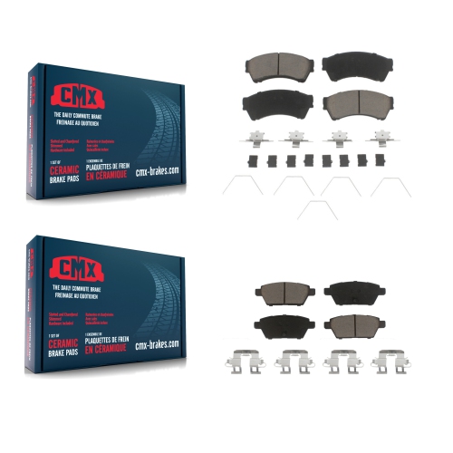 Front Rear Ceramic Brake Pad Kit For Ford Fusion Mazda 6 Lincoln MKZ Zephyr Mercury Milan KCX-100007