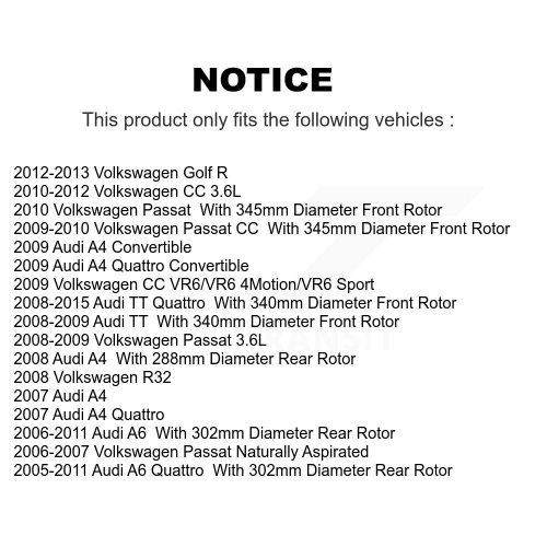 Front Rear Ceramic Brake Pad Kit For Audi A4 Quattro Volkswagen Passat CC A6 TT A3 Golf R KCX-100143