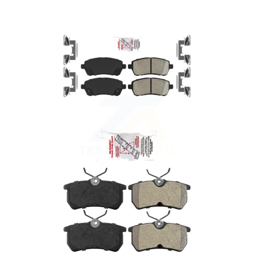 Image 1 of 10.. Front Ceramic Rear Semi-Metallic Disc Brake Pads Kit For Ford Fiesta KNF-101534