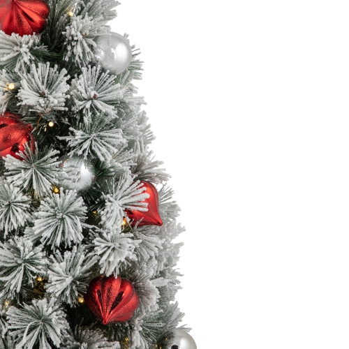 Arbre de Noël artificiel en pin de Noël en pot et en pot, 2 pi, lumières à DEL blanc chaud