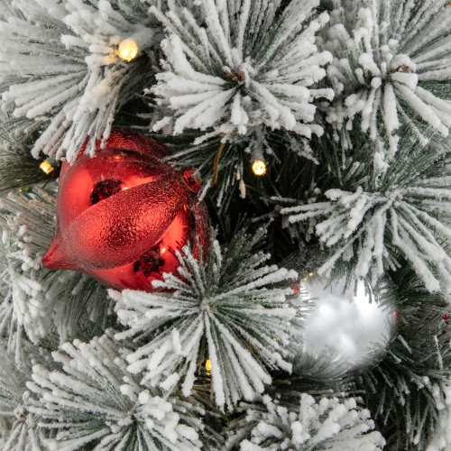 Arbre de Noël artificiel en pin de Noël en pot et en pot, 2 pi, lumières à DEL blanc chaud