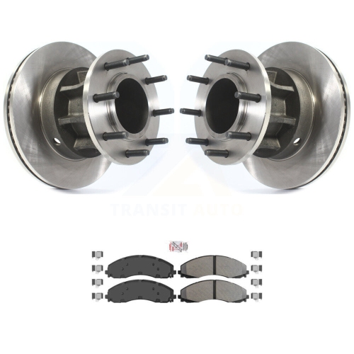 TRANSIT AUTO  Front Disc Brake Rotors Hub & Semi-Metallic Pad Kit for Ford F-450 Super Duty F-550 4 X 2 K8A-100006