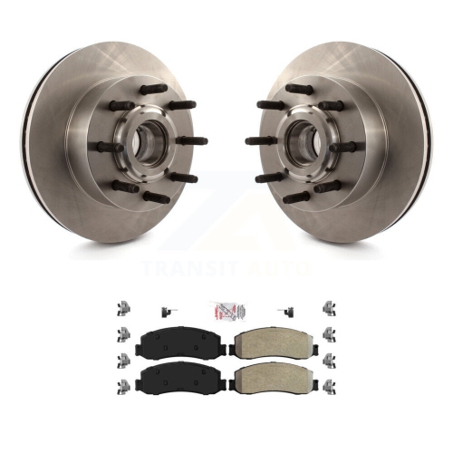 TRANSIT AUTO  Front Disc Brake Rotors Hub And Semi-Metallic Pad Kit for Ford F-250 Super Duty F-350 Rwd K8A-100055