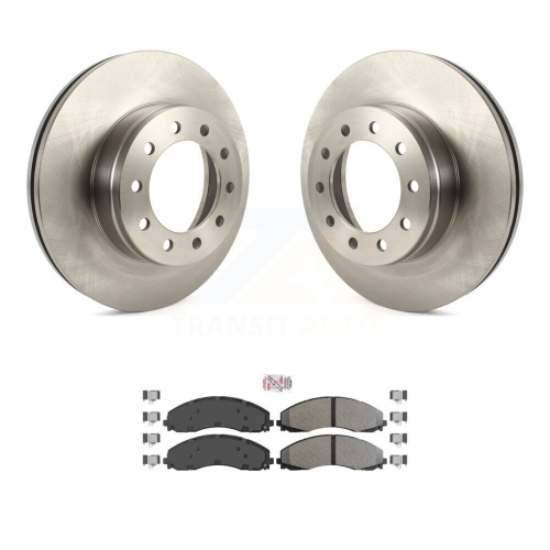 TRANSIT AUTO  Front Disc Brake Rotors And Semi-Metallic Pads Kit for Ford F-450 Super Duty F-550 F-600 K8A-104235
