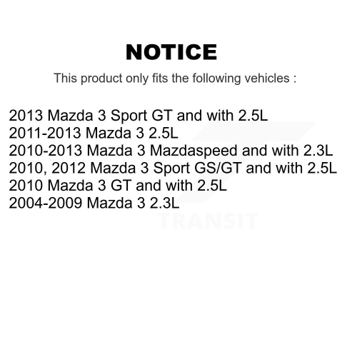 Disques de frein arrière et plaquettes en céramique pour Mazda 3 sport K-8 A-100629