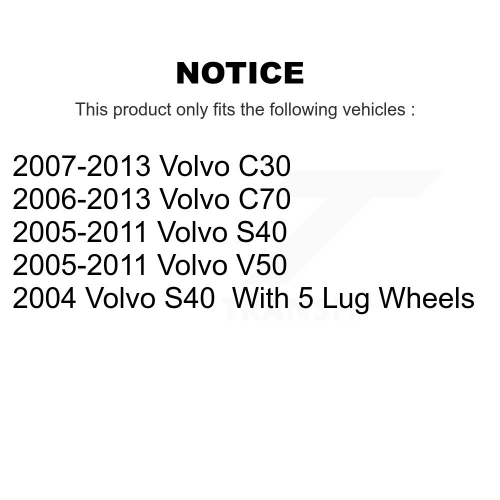 Rear Disc Brake Rotors And Ceramic Pads Kit For Volvo S40 C30 V50 C70 K8A-100622