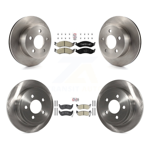 TRANSIT AUTO  Front Rear Semi-Metallic Pad & Disc Brake Rotor Kit for Jeep Wrangler Tj Rear Brakes K8A-101775