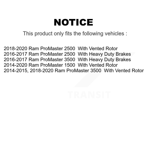 Front Rear Semi-Metallic Pad & Brake Rotor Kit For 2014-2020 Ram ProMaster 2500 3500 1500 K8A-103520