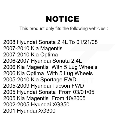 Rear Disc Brake Rotor Ceramic Pad Kit For Hyundai Tucson Kia Sportage Sonata Optima XG350 K8A-100888