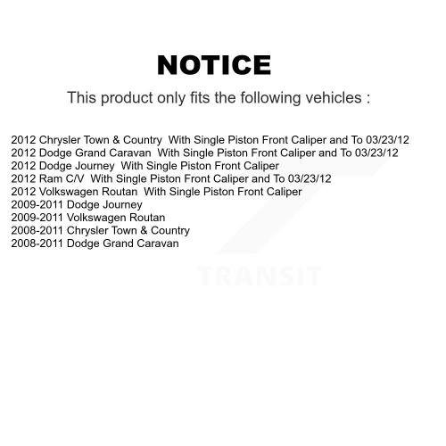 Kit de plaquettes en céramique pour disques de frein arrière Grand Caravan Journey Chrysler Town & Country 8 A-100737