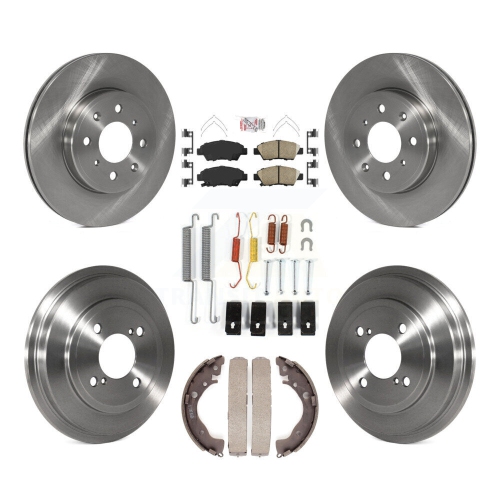 Front Rear Disc Brake Rotors Ceramic Pads And Drum Kit For 2015-2020 Honda Fit K8A-100309