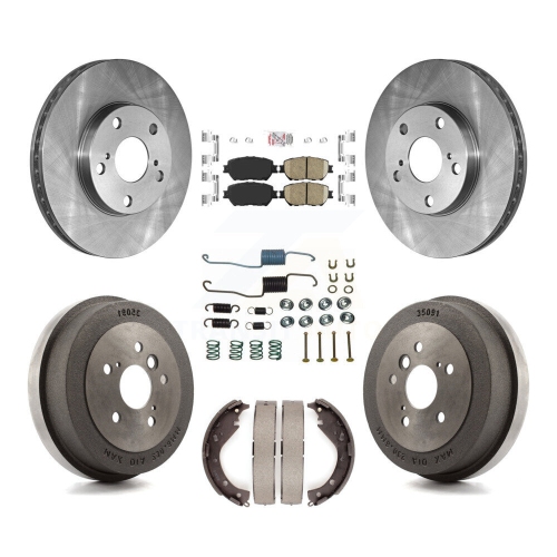 Front Rear Disc Brake Rotors Ceramic Pad And Drum Kit For 2005 Toyota Camry Base/LE K8A-100205