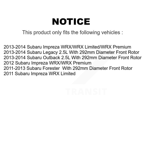 Kit de plaquettes en céramique et disques de frein avant arrière pour Subaru Impreza Forester Outback Legacy 8&nbsp;A-102217