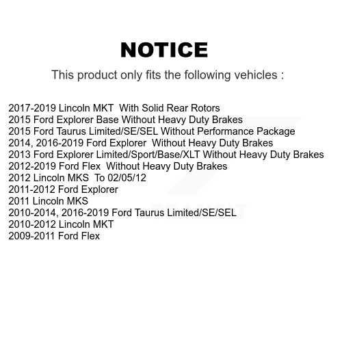 Front Rear Ceramic Pad Disc Brake Rotor Kit For Ford Explorer Flex Taurus Lincoln MKT MKS K8A-101475