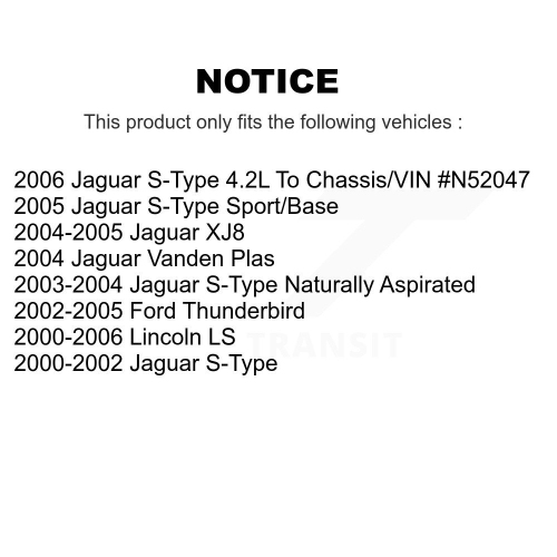 Ensemble de plaquettes semi-métalliques pour disques de frein arrière pour Ford Thunderbird Jaguar de type S Lincoln LS XJ8 de 8 A-100742