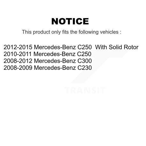 Rear Disc Brake Rotors And Semi-Metallic Pads Kit For Mercedes-Benz C300 C250 C230 K8A-101029