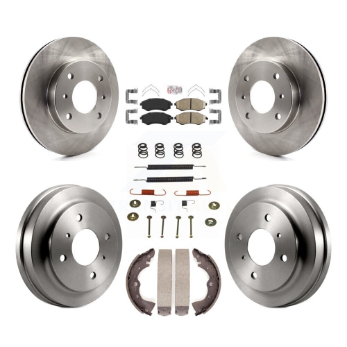 Front Rear Disc Brake Rotor Ceramic Pad & Drum Kit (7Pc) For 20022006