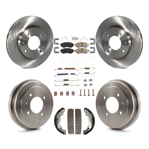 Front Rear Brake Rotors Ceramic Pad & Drum Kit (7Pc) For Hyundai