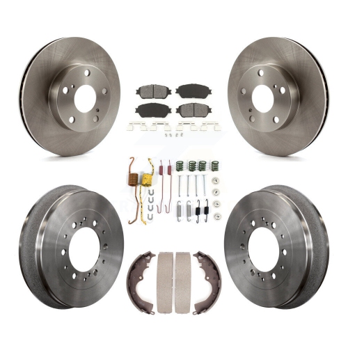 Front Rear Disc Brake Rotor Semi-Metallic Pad & Drum Kit For 2015 Toyota Tacoma 4WD K8S-102396