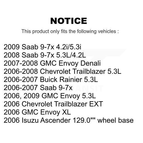 Ensemble de plaquettes semi-métalliques pour disques de frein arrière Trailblazer GMC Envoy XL KGF-100572 DE Chevrolet