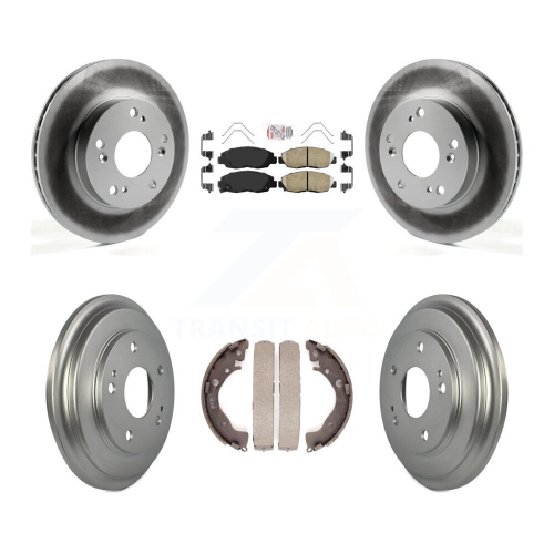 Disques de frein à disque avant arrière avec plaquettes en céramique et ensemble de tambours recouverts pour Honda Civic KGA-104340