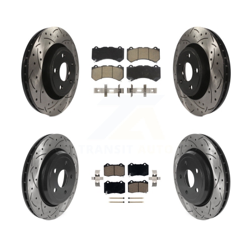 TRANSIT AUTO  Front Rear Drilled Slot Brake Rotors Ceramic Pad Kit for Dodge Durango With Brembo Brakes Kdc-101038