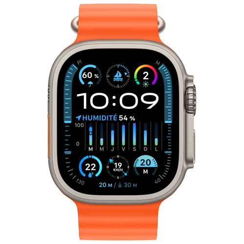 Refurbished - Apple Watch Ultra 2 (GPS + Cellular) 49mm Titanium Case with Orange Ocean Band