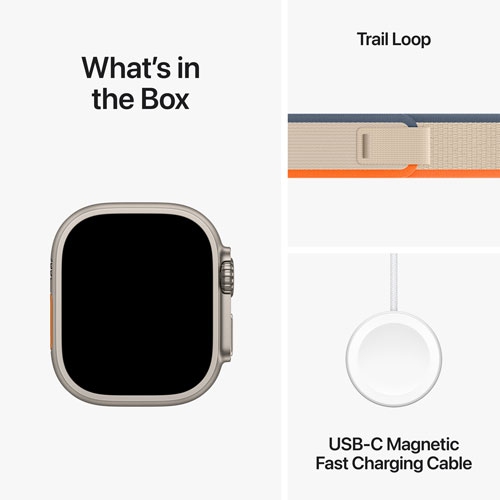 Apple Watch Ultra 2 (GPS + Cellular) 49mm Titanium Case with Orange Beige Trail Loop - Medium / Large by APPLE - Refurbished condition - Image 8