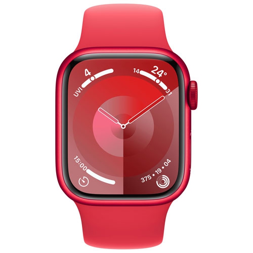 Refurbished - Apple Watch Series 9 (GPS + Cellular) 41mm (PRODUCT)RED Aluminum Case with (PRODUCT)RED Sport Band - Small / Medium