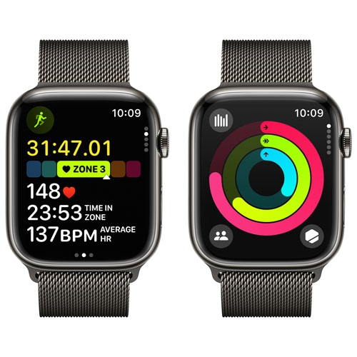 Open Box - Apple Watch Series 9 45mm Graphite Stainless Steel Case with Graphite Milanese Loop