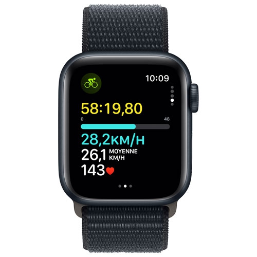 Refurbished - Apple Watch SE (GPS + Cellular) 40mm Midnight Aluminum Case with Midnight Sport Loop