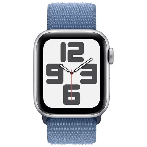 Apple Watch SE (GPS) 40mm Silver Aluminum Case with Winter Blue Sport Loop by APPLE - Refurbished condition - Image 3