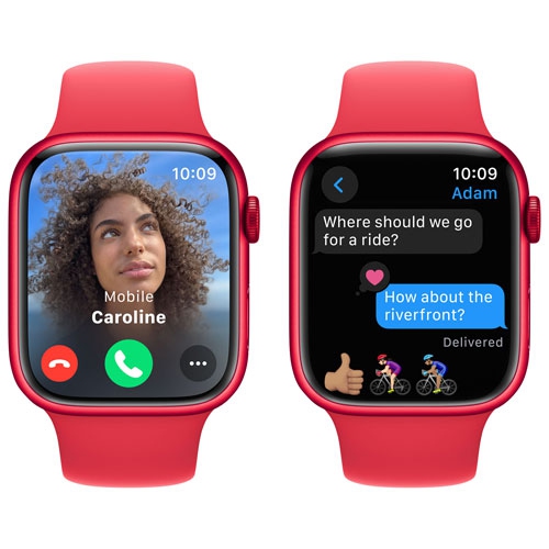 Apple Watch Series 9 (GPS) 45mm (PRODUCT)RED Aluminum Case with (PRODUCT)RED Sport Band - Small / Medium by APPLE - Open Box condition - Image 6