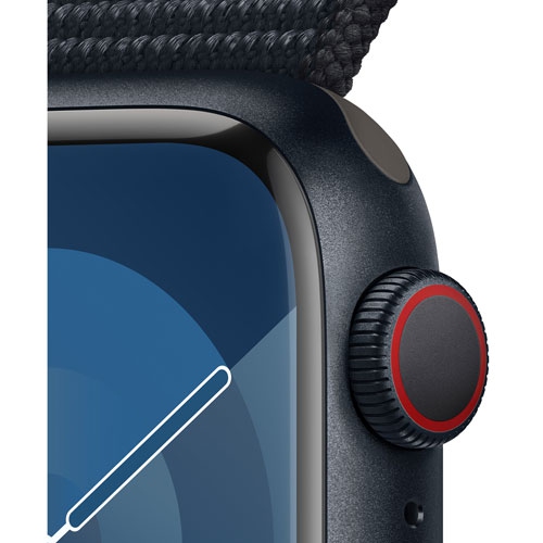 Apple Watch Series 9 (GPS + Cellular) 41mm Midnight Aluminum Case with Midnight Sport Loop by APPLE - Refurbished condition - Image 4