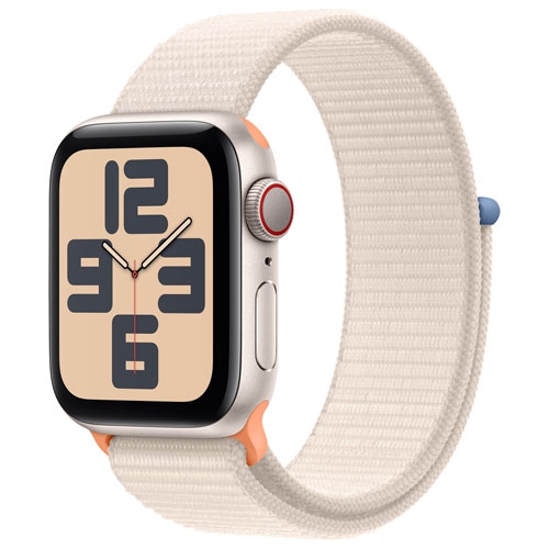 Boîte ouverte - Apple Watch SE 40&nbsp;mm avec boîtier en aluminium comète et bracelet sport comète