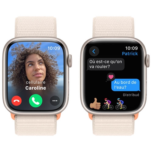 Refurbished - Apple Watch Series 9 (GPS) 45mm Starlight Aluminium Case with Starlight Sport Loop