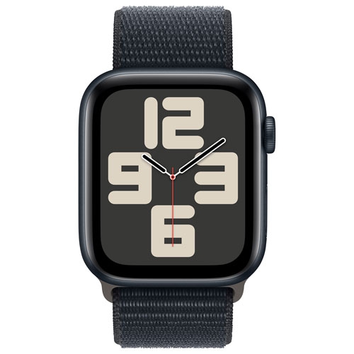 Refurbished - Apple Watch SE (GPS) 44mm Midnight Aluminum Case with Midnight Sport Loop