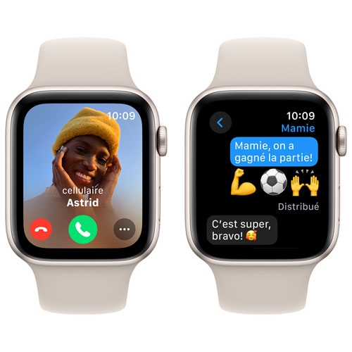 Remis à neuf - Apple Watch SE (GPS), boîtier en aluminium comète et bracelet sport comète de 44&nbsp;mm - moyen/Grand