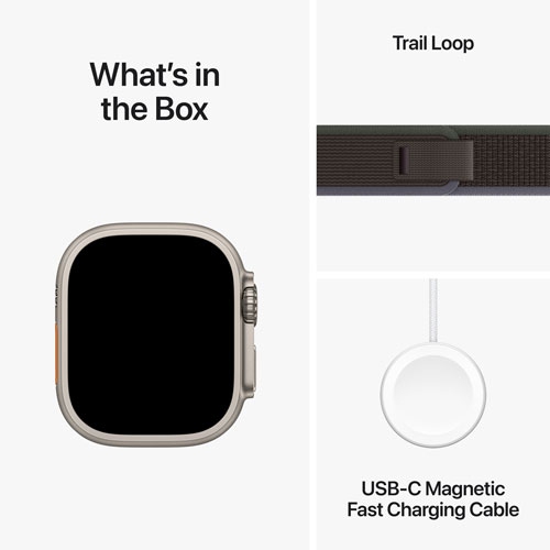 Apple Watch Ultra 2 (GPS + Cellular) 49mm Titanium Case with Blue Black Trail Loop - Small / Medium by APPLE - Refurbished condition - Image 8