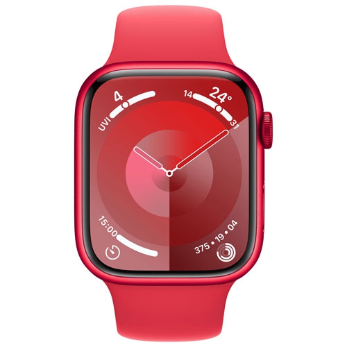 Refurbished - Apple Watch Series 9 (GPS) 45mm (PRODUCT)RED Aluminum Case with (PRODUCT)RED Sport Band - Medium / Large