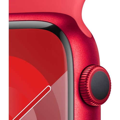 Refurbished - Apple Watch Series 9 (GPS) 45mm (PRODUCT)RED Aluminum Case with (PRODUCT)RED Sport Band - Medium / Large