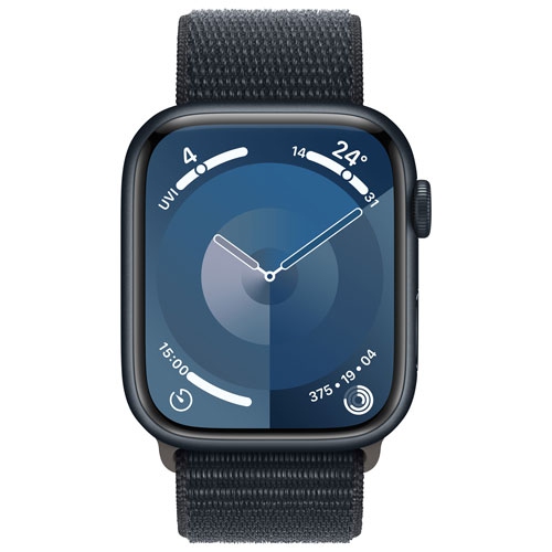 Apple Watch Series 9 (GPS) 45mm Midnight Aluminium Case with Midnight Sport Loop by APPLE - Refurbished condition - Image 3