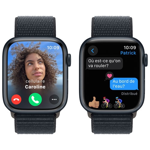 Apple Watch Series 9 (GPS) 45mm Midnight Aluminium Case with Midnight Sport Loop by APPLE - Refurbished condition - Image 6