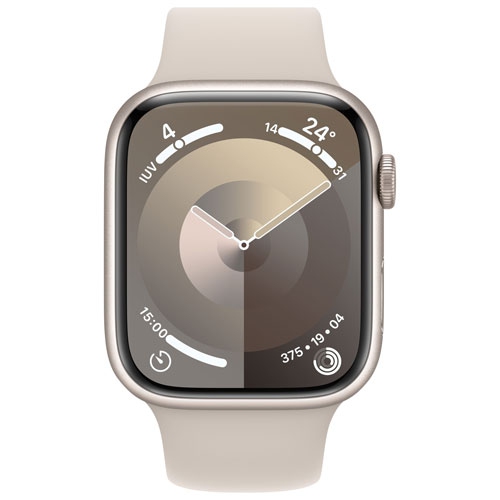 Remis à neuf - Apple Watch Series 9 (GPS) avec boîtier en aluminium comète et bracelet sport comète de 45&nbsp;mm - moyen/Grand