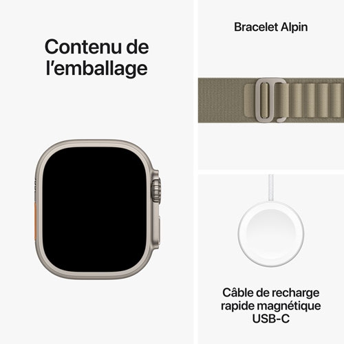 Apple Watch Ultra 2 (GPS + Cellular) 49mm Titanium Case with Olive Alpine Loop - Small by APPLE - Refurbished condition - Image 9