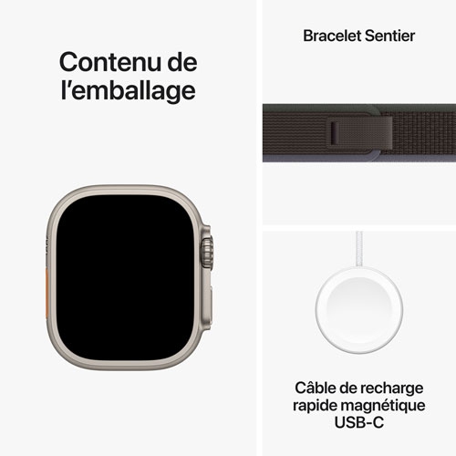Apple Watch Ultra 2 (GPS + Cellular) 49mm Titanium Case with Blue Black Trail Loop - Small / Medium by APPLE - Refurbished condition - Image 9