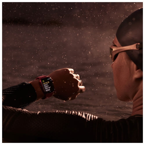 Remis à neuf - Apple Watch Series 9 (GPS + 45 mm connectivité cellulaire) avec boîtier en acier inoxydable graphite et bracelet sport minuit -