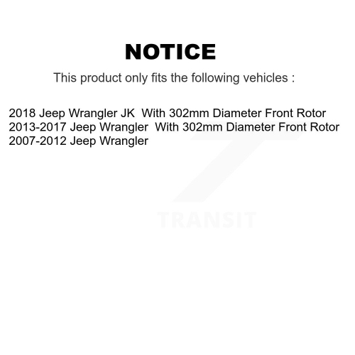 Front Rear Disc Brake Rotors And Ceramic Pads Kit For Jeep Wrangler JK K8C-101031