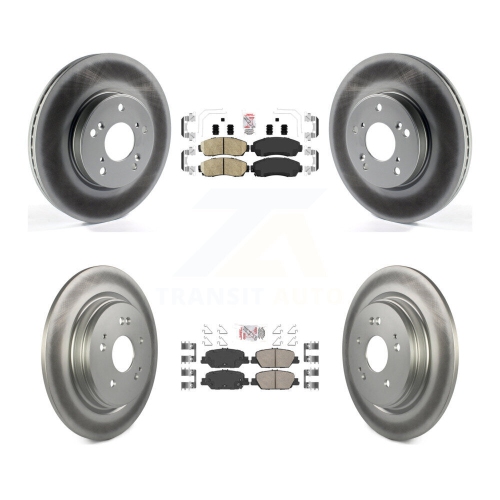TRANSIT AUTO  Front Rear Ceramic Pads And Coated Disc Brake Rotors Kit for Honda Cr-V Kga-102614