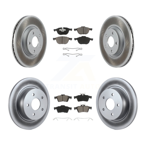 Front Rear Coated Disc Brake Rotors And Ceramic Pads Kit For Ford Escape C-Max KGC-100663
